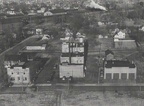The Stevens Point Brewery property showing a steam train heading for Chicago in 1937.