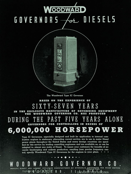 Elmer Woodward's first diesel engine governor from patent number 2,039,507.