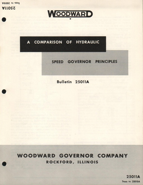 WOODWARD GOVERNOR BULLETIN NUMBER 25011A.