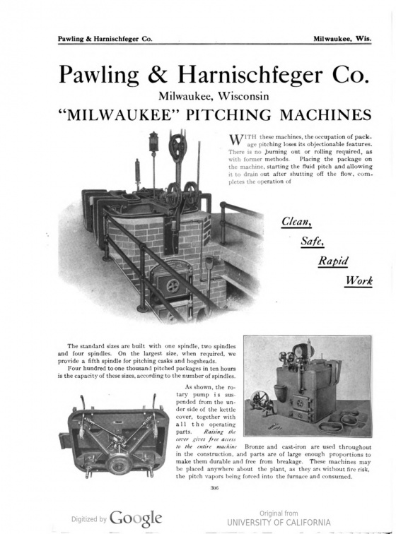 The Pawling & Harnischfeger Company in Milwaukee, Wisconsin.