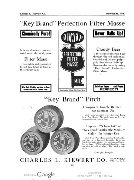 A vintage Brewing Industry advertisement.