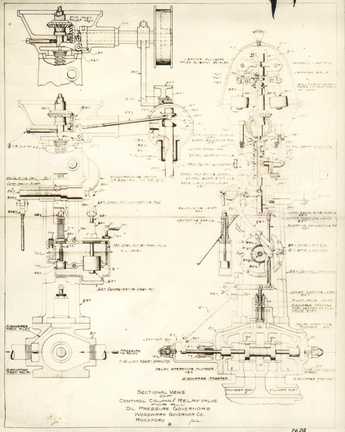 Woodward Oil Pressure Relay Valve Governor Schematic Drawing.