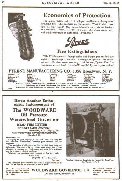 ELECTRICAL WORLD ADVERTISEMENT FROM 1914.