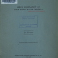 SPEED REGULATION OF HIGH HEAD WATER WHEELS.