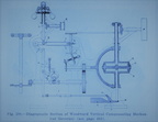 A schematic drawing of a Woodward compensating type water wheel governor.