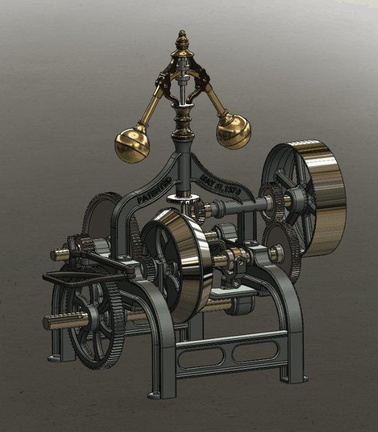 Amos Walter Woodward's first patented governor contraption(patent number 103,813).