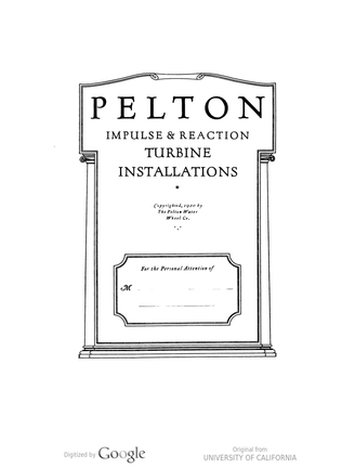 The Pelton System of Power.