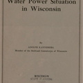 The Water Power Situation in Wisconsin.