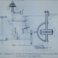 A schematic drawing of a Woodward compensating type mechanical water wheel governor.