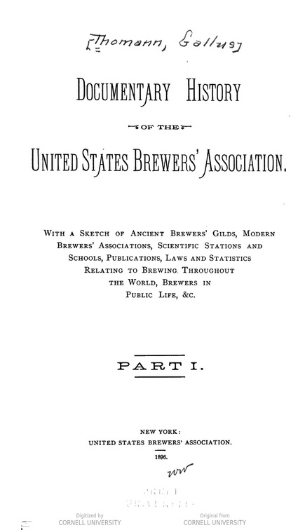 United States Brewer's Association History.