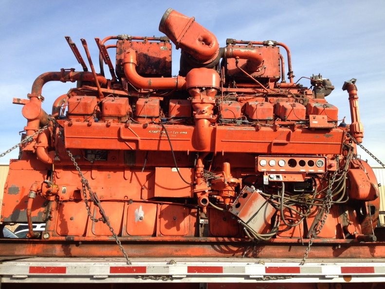 A well used Waukesha diesel engine ready for a rebuild.