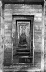 A view through the runway(tunnel) cast into the concrete structure of the Prairie du Sac power house dam in 1912.