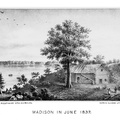 The first house built in Madison by a white man, circa 1837.