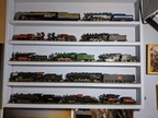 Brad's model railroad steam locomotive collection.