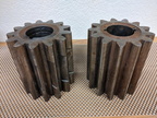 Oil pump herringbone gears manufactured by the Woodward Governor Company.