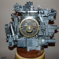 Brad's whimsical Woodward CFM56 gas turbine fuel control on display with a turbine water wheel governor gate limit control dial.