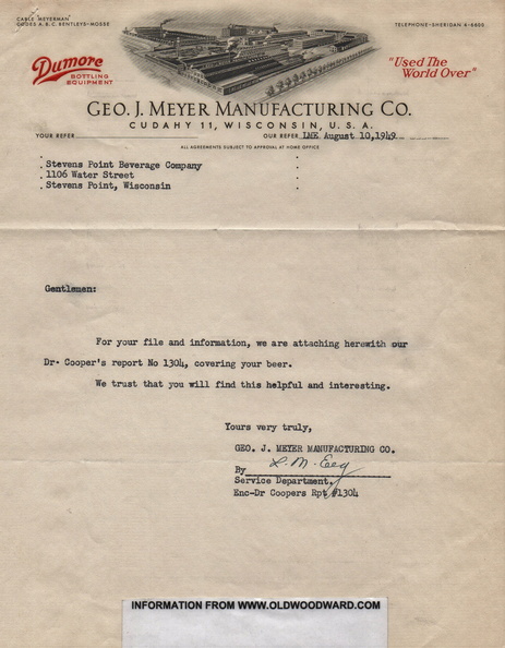 GEO. J . MEYER MANUFACTURING COMPANY HISTORY.