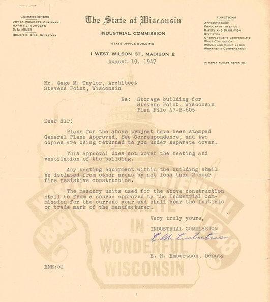 WISCONSIN INDUSTRIAL COMMISSION LETTER _CA_ 1947-xx.jpg