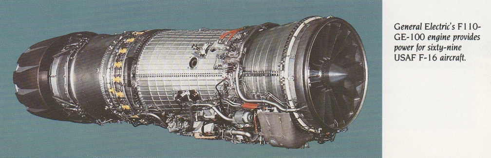The General Electric Company's winning gas turbine engine for the F!6 aircraft.