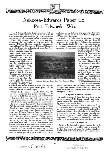 The Nekoosa-Edwards Paper Company history.