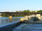 The Ford Dam in the old Water Power District in Rockford, Illinois.  The Rockford Watch Company's building is in the center of the picture.