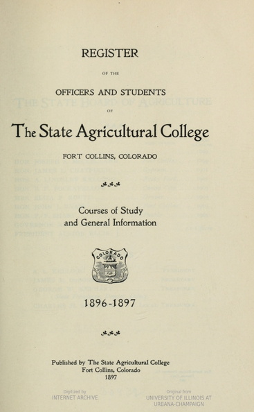 The State Agraculture Collage in Fort Collins, Colorado.