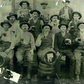 Stevens Point Brewery workers in front of the original brew house building in the 1890's.