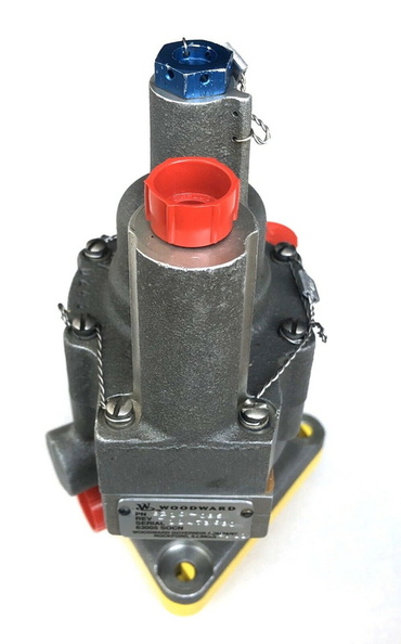 A modern Woodward overspeed governor for aircraft engines.