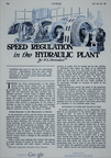   SPEED REGULATION in the HYDRAULIC TURBINE POWER PLANT.