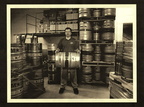 Brewer Brad racking and filling Stevens Point Brewery beer barrels, circa 2012.