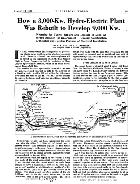 New Hydro-Electric Plant on the Kern River.  Page 2.