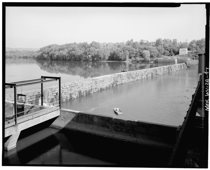 VIEW_OF_DAM_NO._5_FROM_POWER_HOUSE._Taken_by_Jet_Lowe,_HAER_staff_photographer,_September_1980_-_Dam_No._5_Hydroelectric_Plant,_On_Potomac_River,_Hedgesville,_Berkeley_County,_HAER_WVA,2-HEDVI.V,1-47.tif.jpg