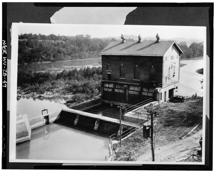 Photocopy_of_photograph,_October_22,_1933._VIEW_OF_POWER_HOUSE,_FOREBAY_AND_RIVER._(Courtesy_of_the_Potomac_Edison_Company_Library_(Hagerstown,_MD),_Historical_Data_Files,_Dam_HAER_WVA,2-HEDVI.V,1-49.tif.jpg