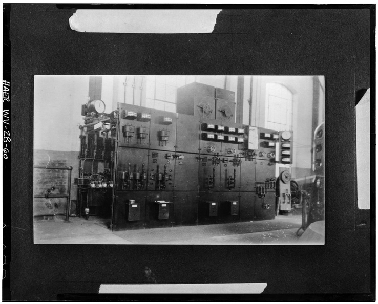 Photocopy_of_photograph,_no_date._DETAIL_OF_SWITCHBOARD._(Courtesy_of_the_Potomac_Edison_Company_Library_(Hagerstown,_MD),_Historical_Data_Files,_Properties-Buildings_and_HAER_WVA,2-HEDVI.V,1-60.tif.jpg