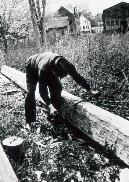 Demonstration of Coppering, working with a drawknife