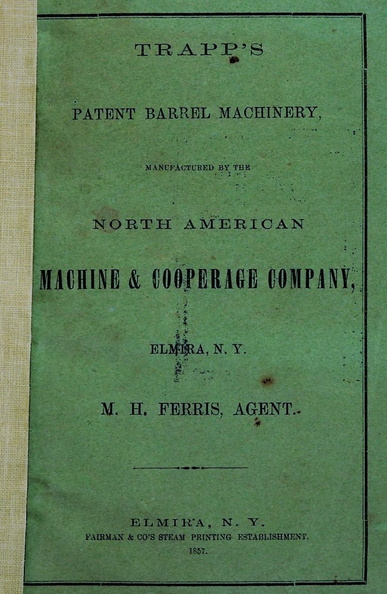 NORTH AMERICAN MACHINE & COOPERAGE COMPANY.