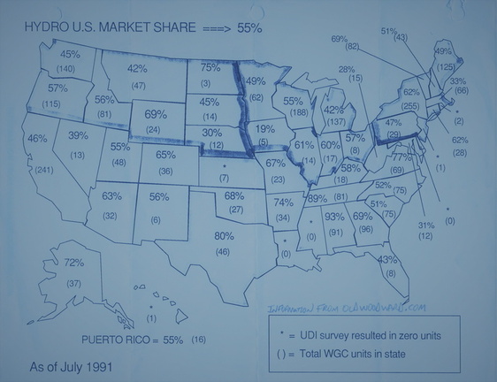 United States Hydroelectric Power House Market Share for the Woodward Governor Company, circa 1991.