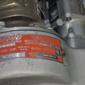 A Boeing T50 series jet engine with a Woodward fuel control.