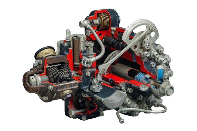 A cutaway of a jet engine fuel control governor.