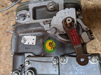 Closeup of fuel control lever.