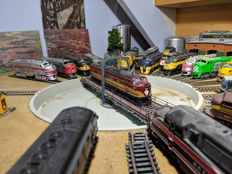 A few of Brad's first generation model railroad diesel locomotives.