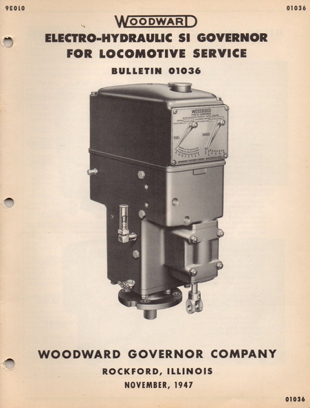 The Woodward Governor Company's first generation diesel locomotive governor.
