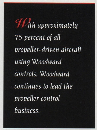 WOODWARD'S PROPELLER CONTROL SYSTEMS... At the Head of the Class.