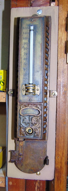 An original thermostat from the Stevens Point Brewery's cellar room cooling system.