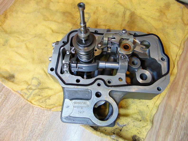 Taking apart the speeder spring and pilot valve assembly.