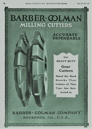 Barber-Colman Company ad from 1922.