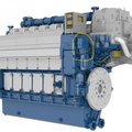 A Wartsilia 34DF series duel fuel engine with a Woodward governor system.