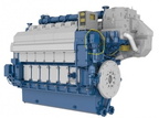 A Wartsilia 34DF series duel fuel engine with a Woodward governor system.