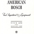 American Bosch Company's Fuel Control Equipment History.