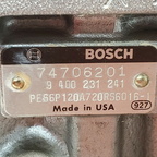 A Bosh fuel injection pump nameplate.